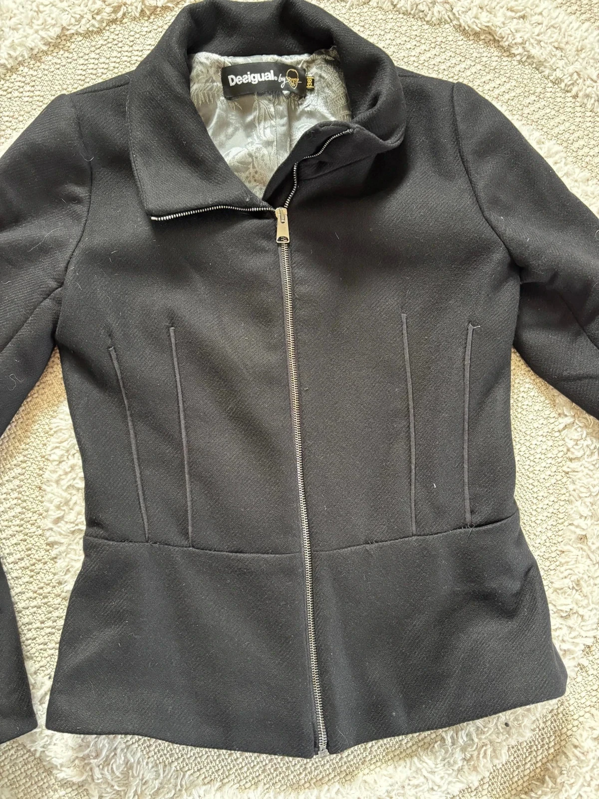Desigual black jacket – silver lining – timeless size 38 – photo 7